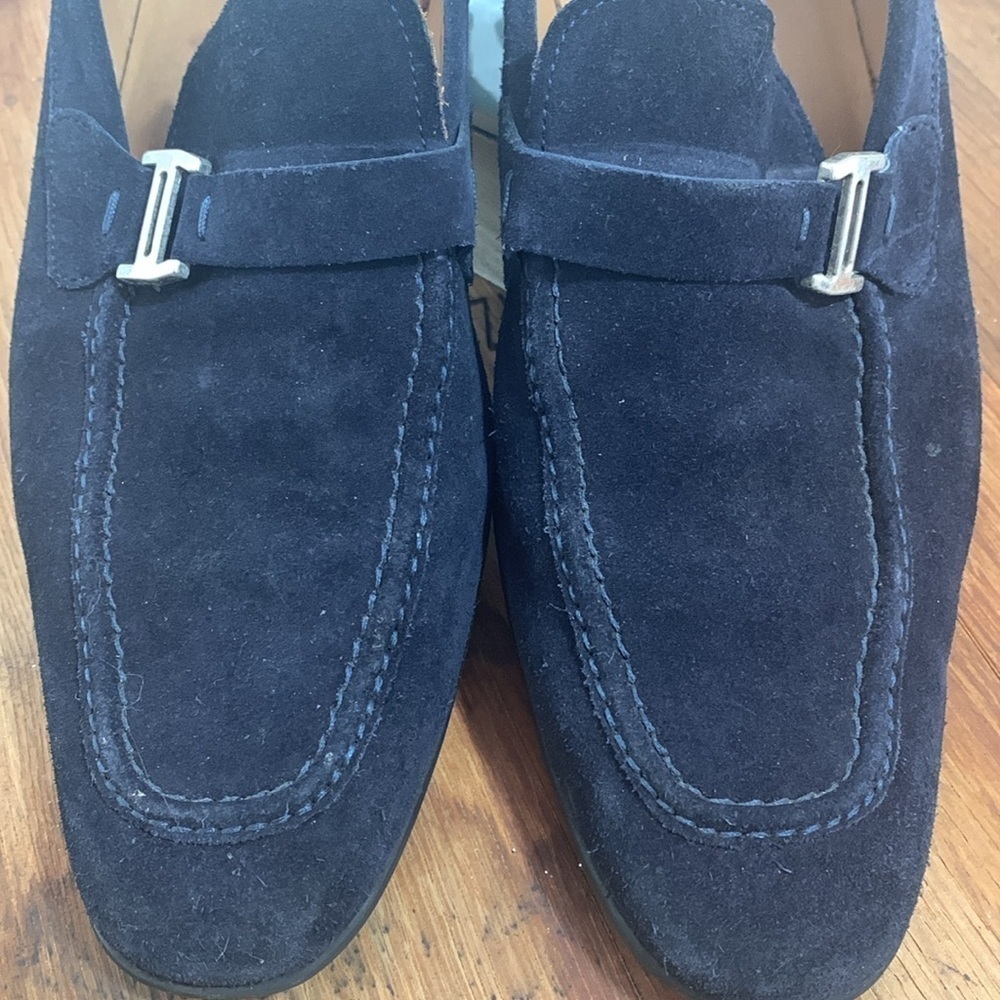 Magnanni | Blue Suede Slip On Loafers Shoes 9.5 M - Picture 3 of 16